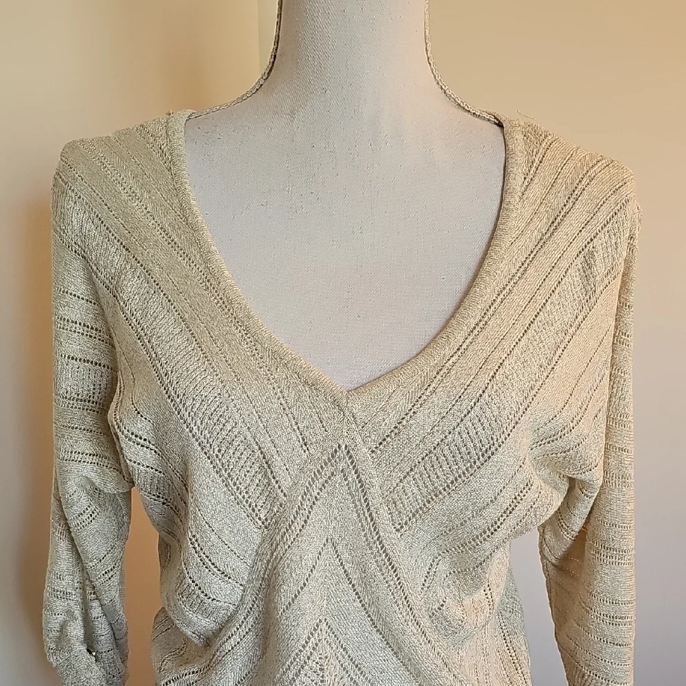 White House Black Market Metallic Knit Sweater